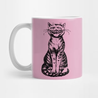 Smiling Cat on Pink Mug